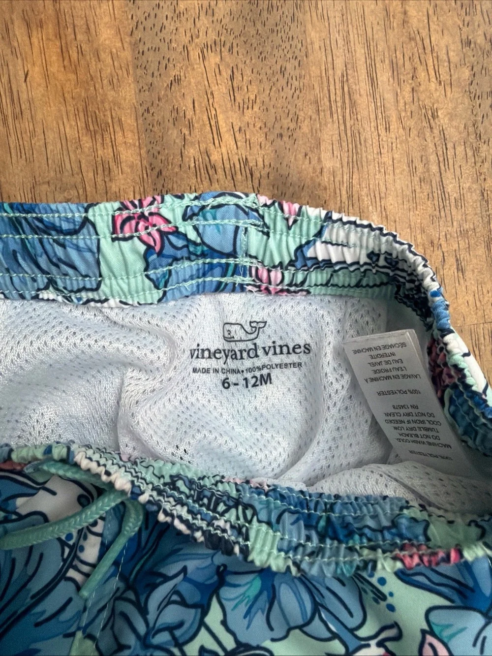 Vineyard Vines Blue & Pink Floral Boat Swim Shorts